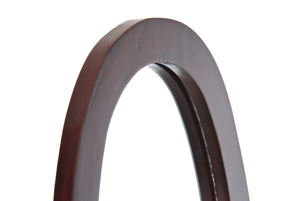 CLP Espejo De Pie De Madera Clásico Cora Negro Color 150 x 60 cm Espejo Ovalado De Cuerpo Entero Estilo Rústico I Espejo Inclinable Tamaño 