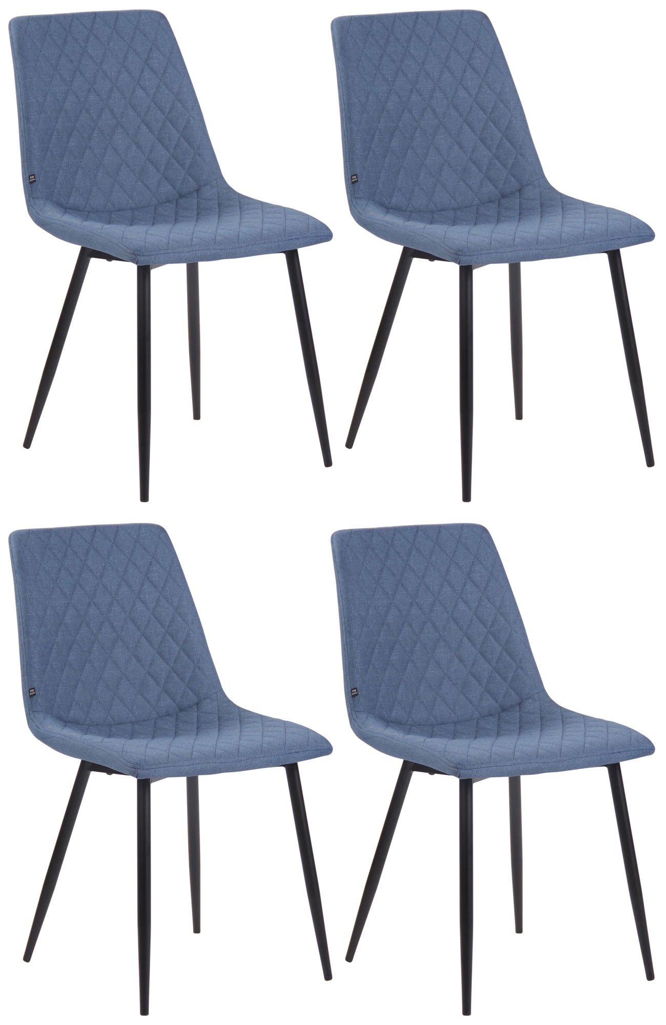Juego de 4 sillas de comedor Telde tapizadas en tela