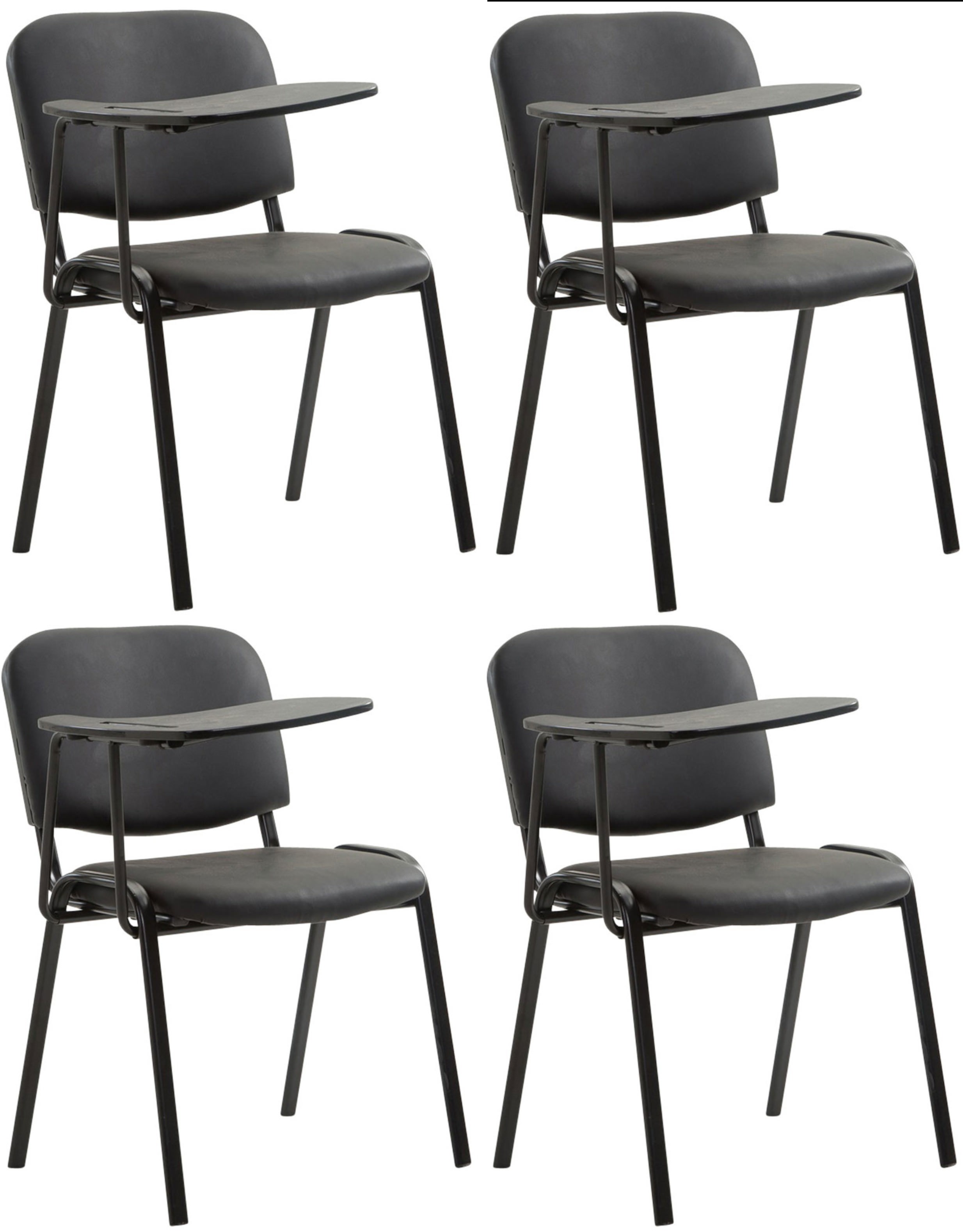 Set de 4 sillas confidente Ken con mesa extensible para escritura