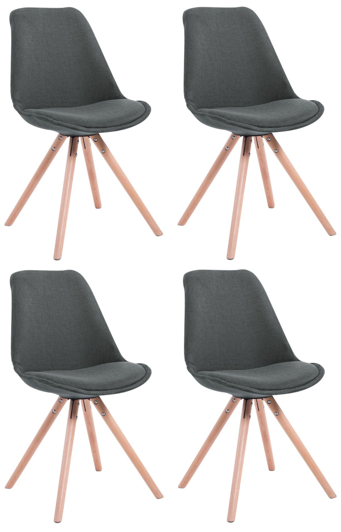 Set de 4 sillas de comedor Toulouse en tela 