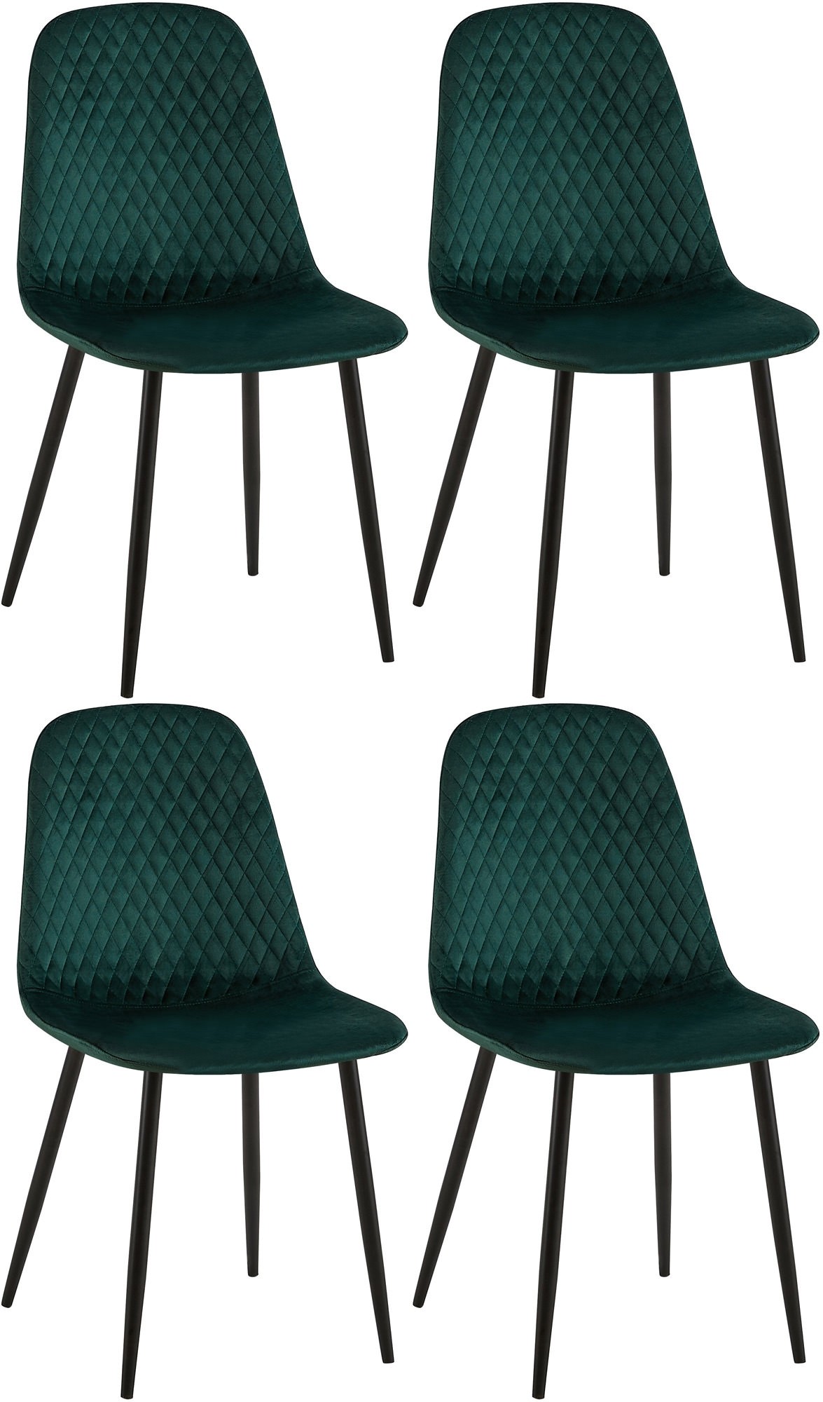 Set de 4 sillas de comedor Giverny en tela o terciopelo