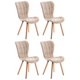 Set de 4 sillas de comedor Elda tapizadas en tela