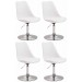 4er Set Esszimmerstühle Maverick Kunststoff-weiß-Chrom