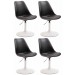 4er Set Esszimmerstühle Maverick Kunststoff-schwarz-Weiß