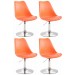 4er Set Esszimmerstühle Maverick Kunststoff-orange-Chrom