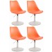 4er Set Esszimmerstühle Maverick Kunststoff-orange-Weiß