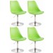 4er Set Esszimmerstühle Maverick Kunststoff-grün-Chrom