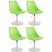 4er Set Esszimmerstühle Maverick Kunststoff-grün-Weiß