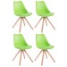 4er Set Stühle Toulouse Kunstleder Square-grün-Natura