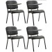 4er Set Stühle Ken mit Klapptisch Kunstleder-schwarz