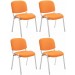 4er Set Stühle Ken Chrom Stoff-orange