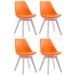 4er Set Besucherstühle Borneo V2 Kunstleder-orange-Weiß