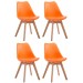 4er Set Besucherstühle Borneo V2 Kunstleder-orange-Natura