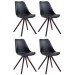 4er Set Stühle Toulouse Kunstleder Rund-schwarz-Cappuccino