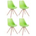 4er Set Stühle Toulouse Kunstleder Rund-grün-Natura