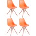4er Set Stühle Toulouse Kunstleder Rund-orange-Natura