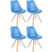 4er Set Stühle Sofia Kunststoff Hellblau Rund