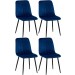 4er Set Stühle Dijon-blau-Samt