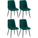 4er Set Stühle Dijon-dunkelgrün-Stoff