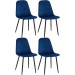 4er Set Stühle Giverny-blau-Samt