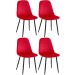 4er Set Stühle Giverny-rot-Samt