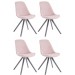 4er Set Stühle Toulouse Samt Rund-pink-Grau