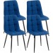 4er Set Esszimmerstühle Antibes Stoff-blau