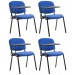 4er Set Stühle Ken mit Klapptisch Stoff-blau