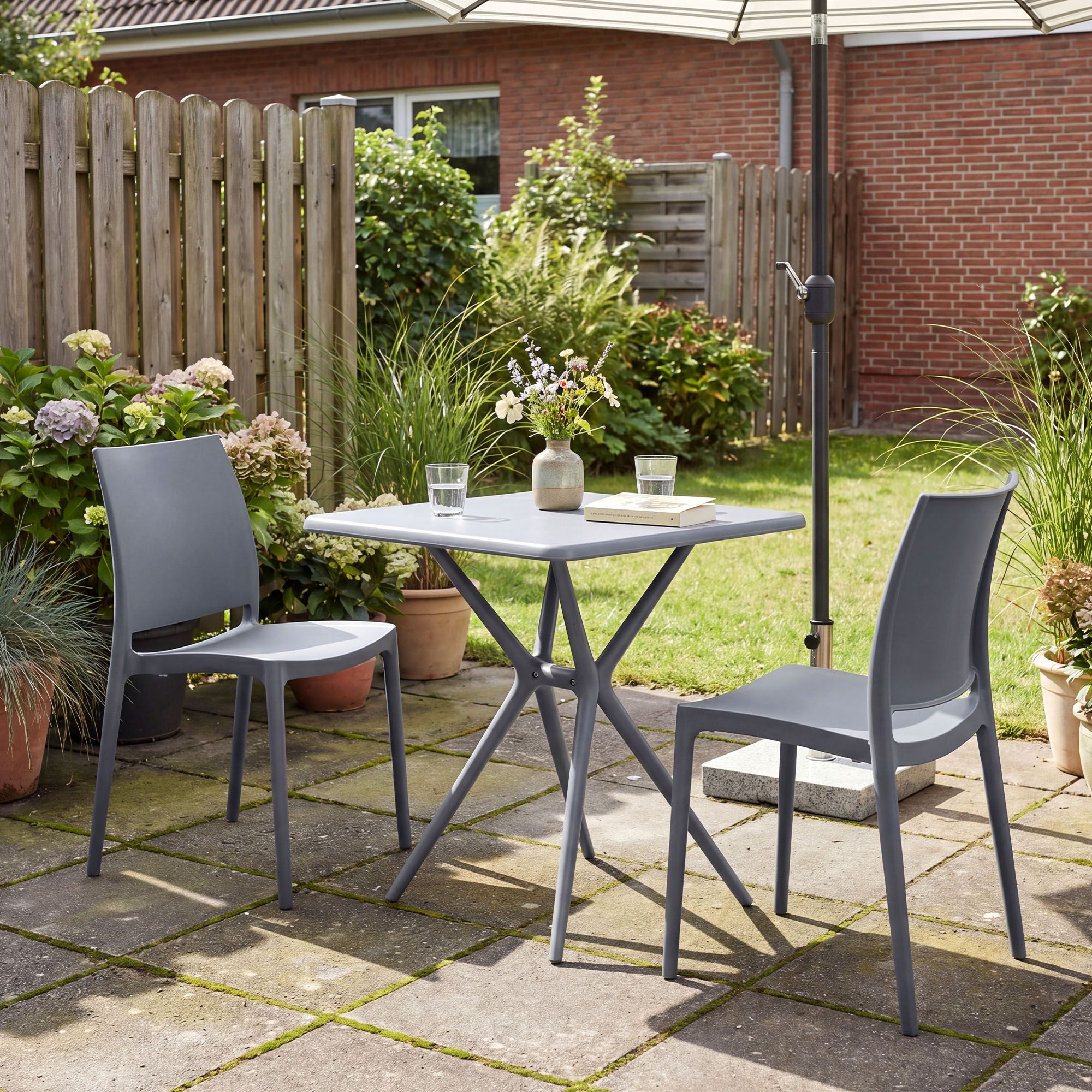 Conjunto de muebles de jardin Amino con 2 sillas