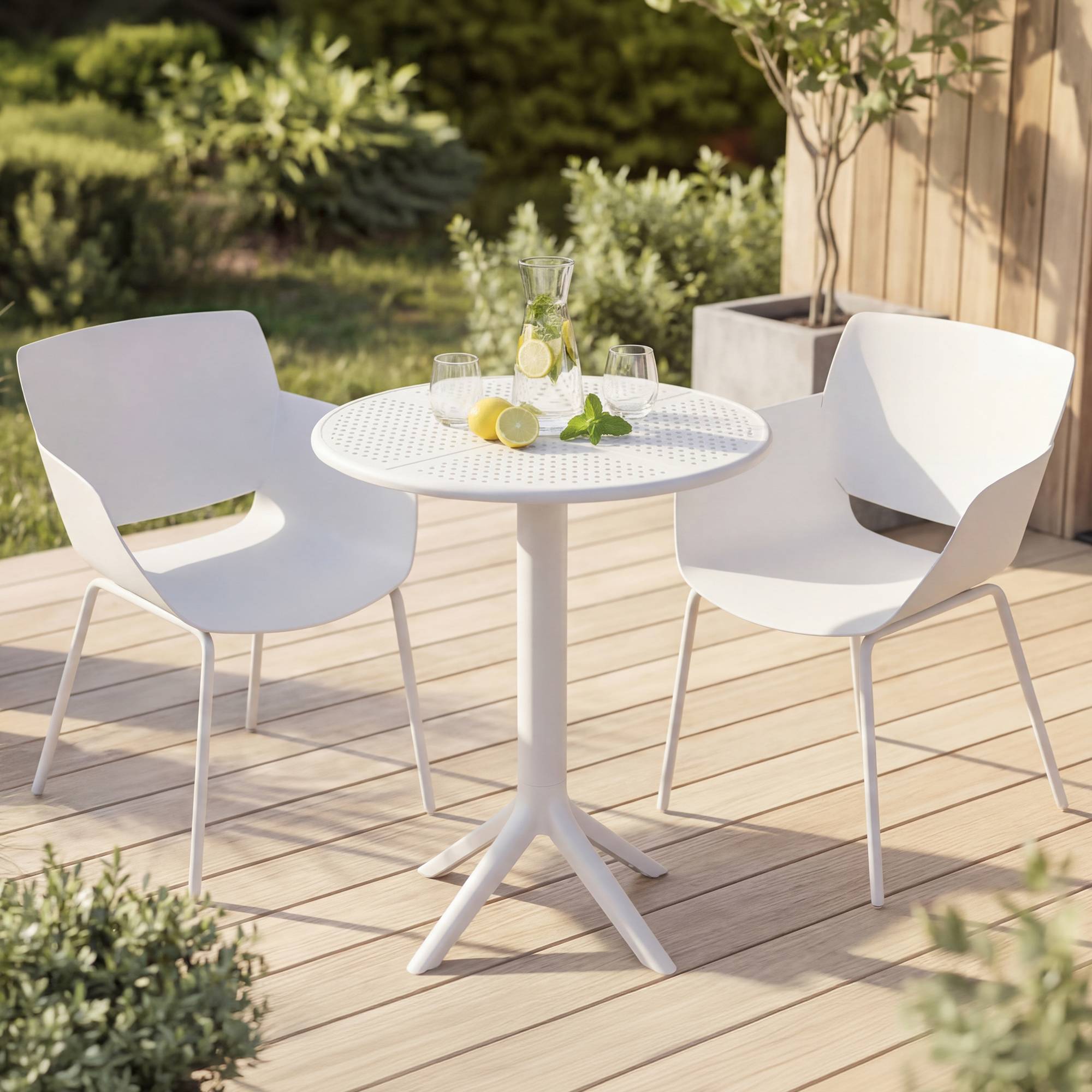 Set de Muebles de Jardín Siora con 2 Sillas para Balcón y Terraza