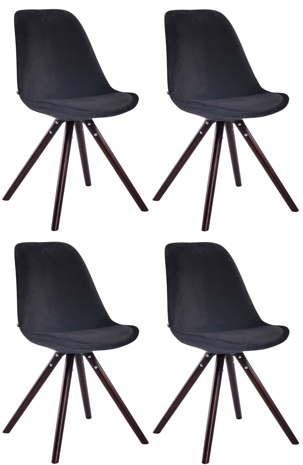 Set de 4 sillas de comedor Toulouse Rund en terciopelo
