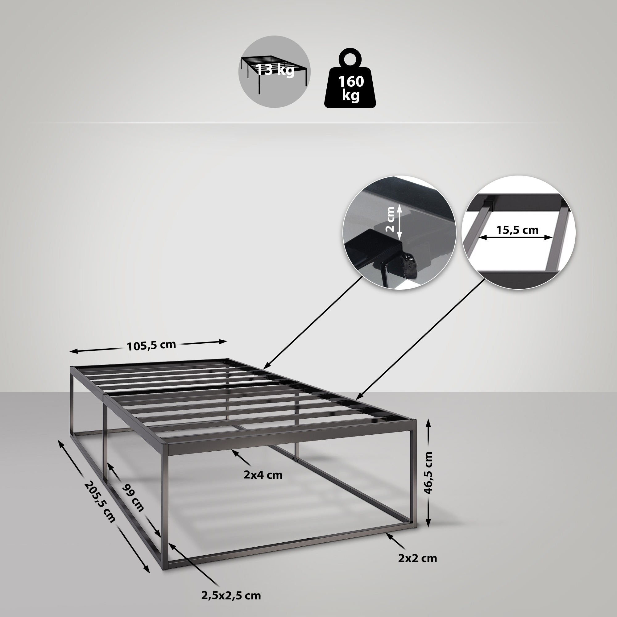 Cama de metal Scala