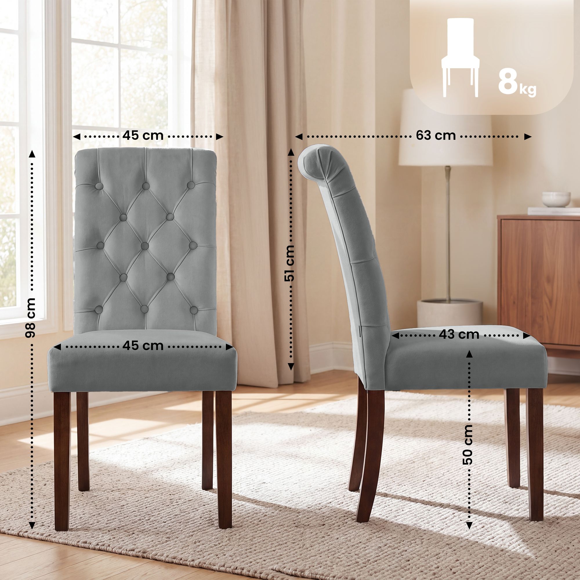 Pack de 2 sillas de comedor Lisburn