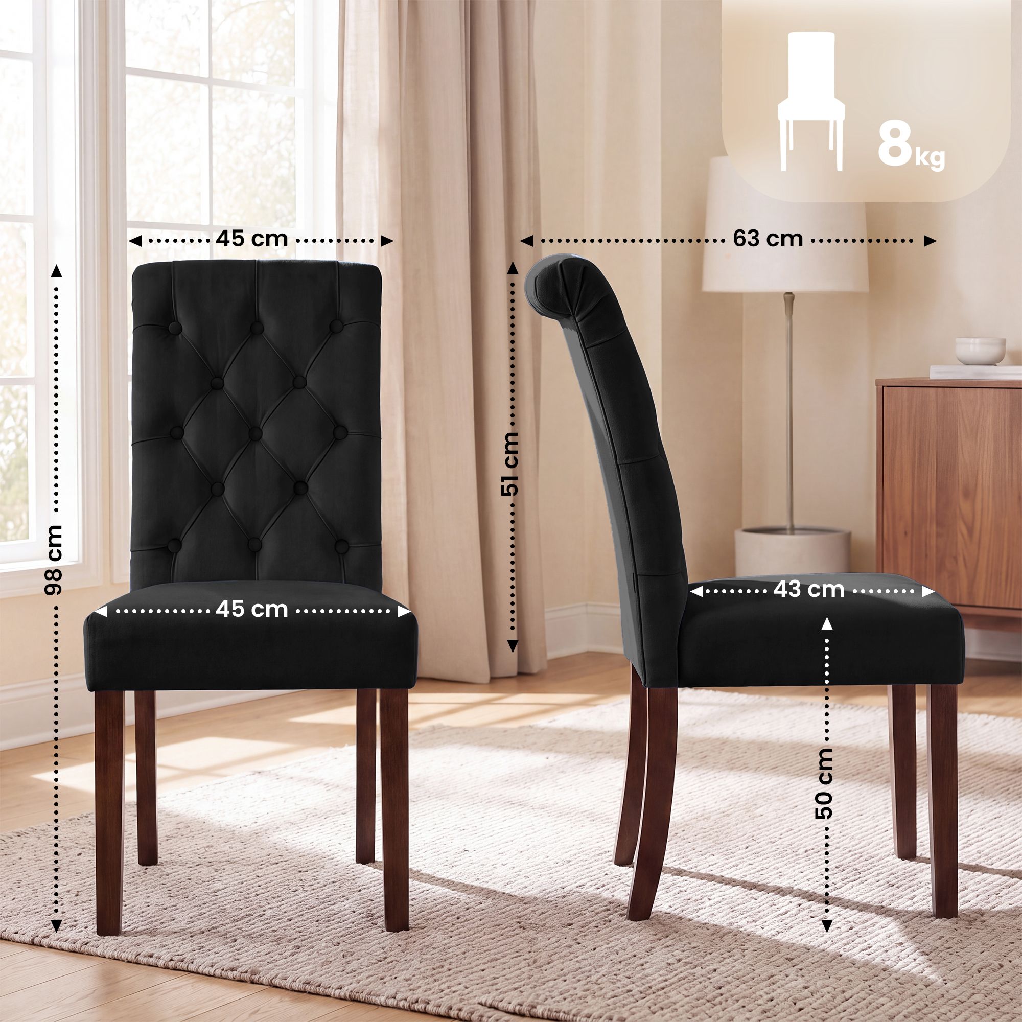 Pack de 2 sillas de comedor Lisburn