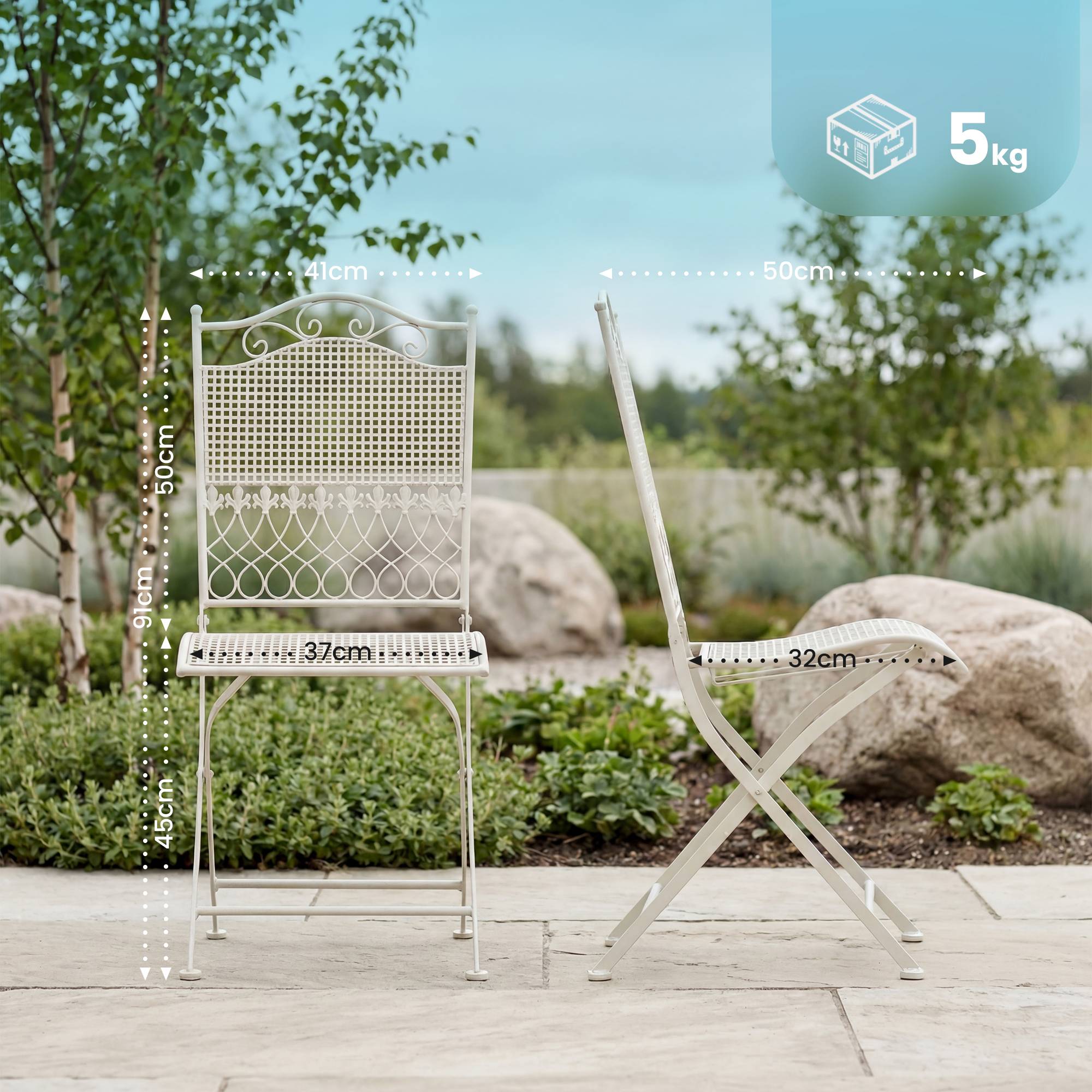 Set de 2 sillas de jardin Kiran