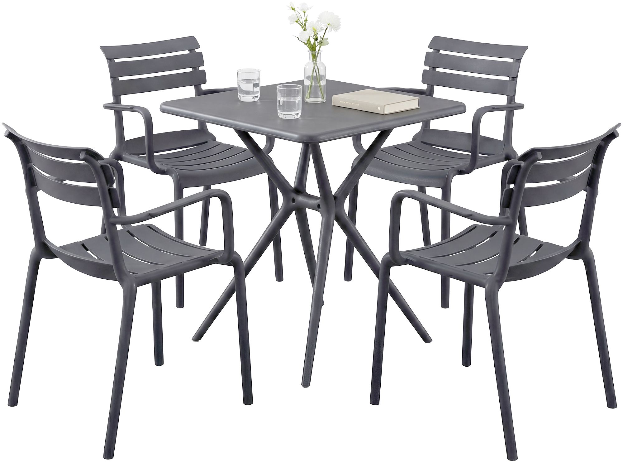 Conjunto de Muebles de Jardín Avena con 4 Sillas