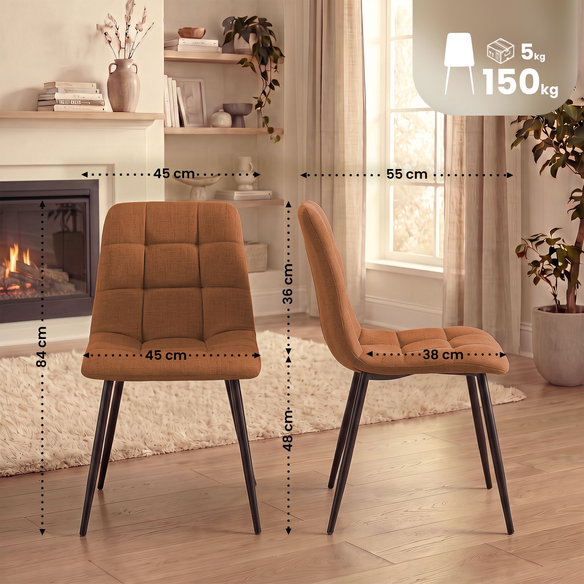Set de 2 sillas de comedor Tilde