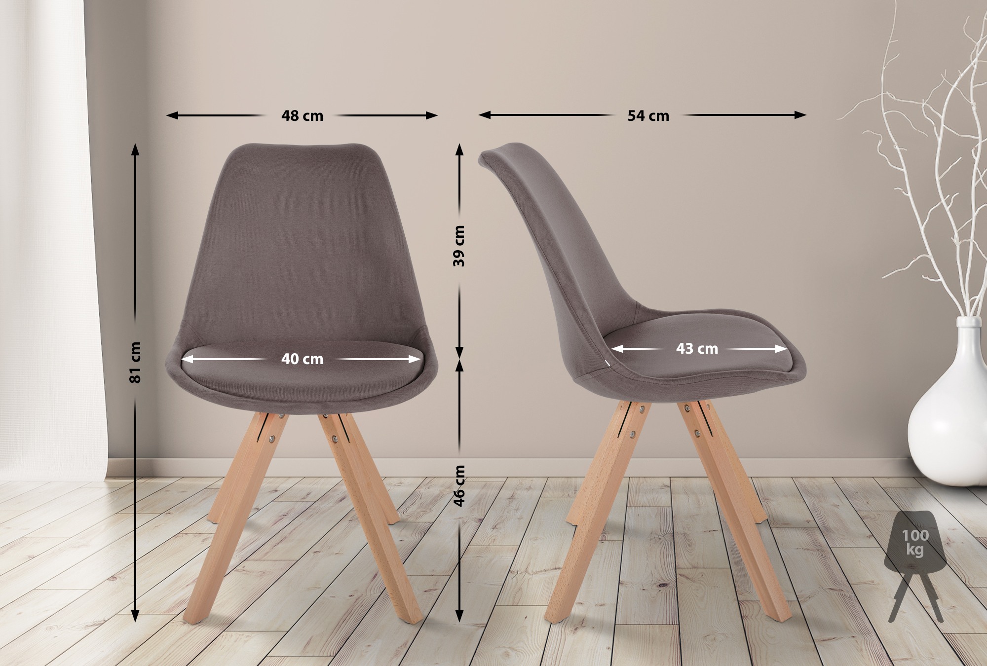 Set de 4 Butacas de salón Sofia en tela