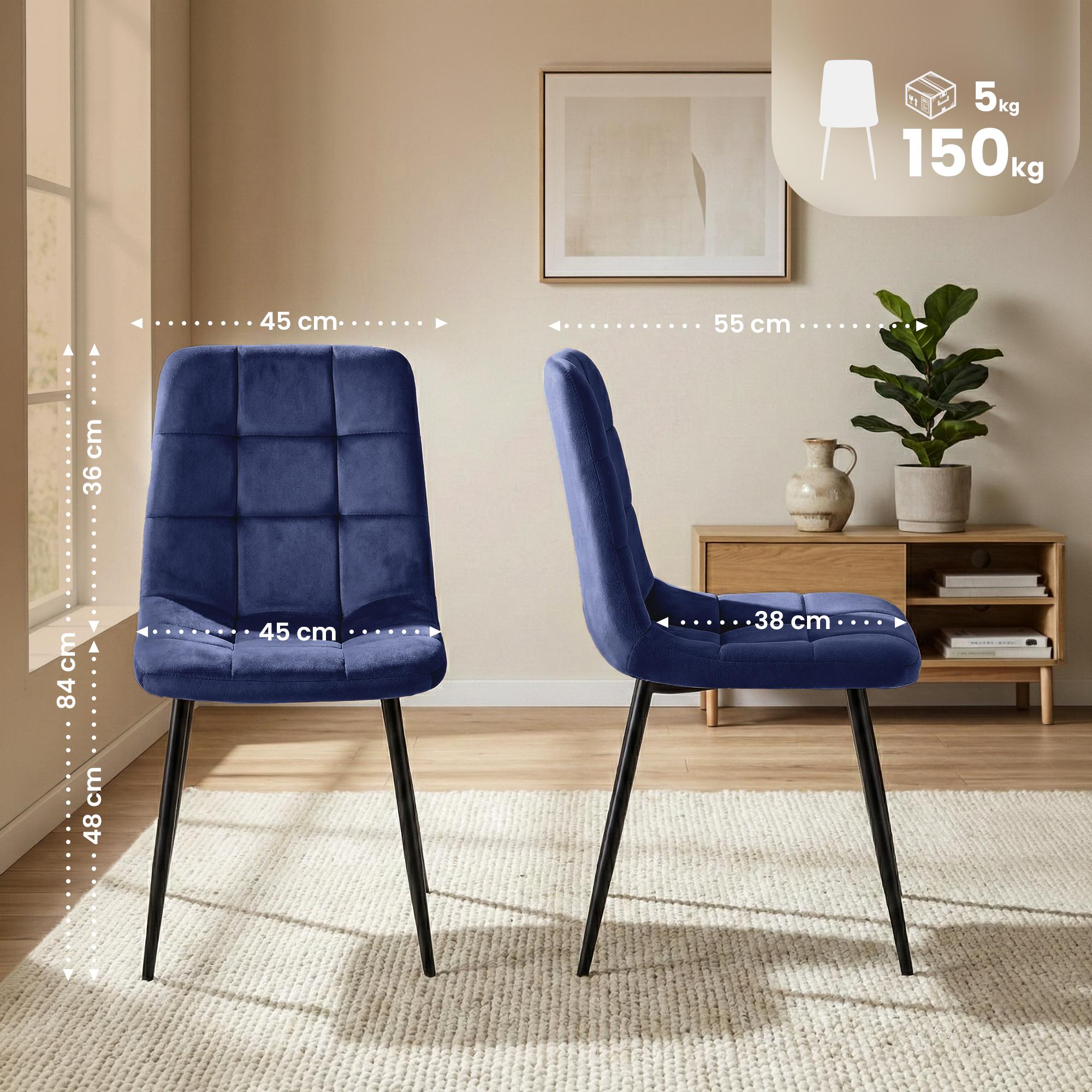 Silla de comedor Antibes tapizada en terciopelo