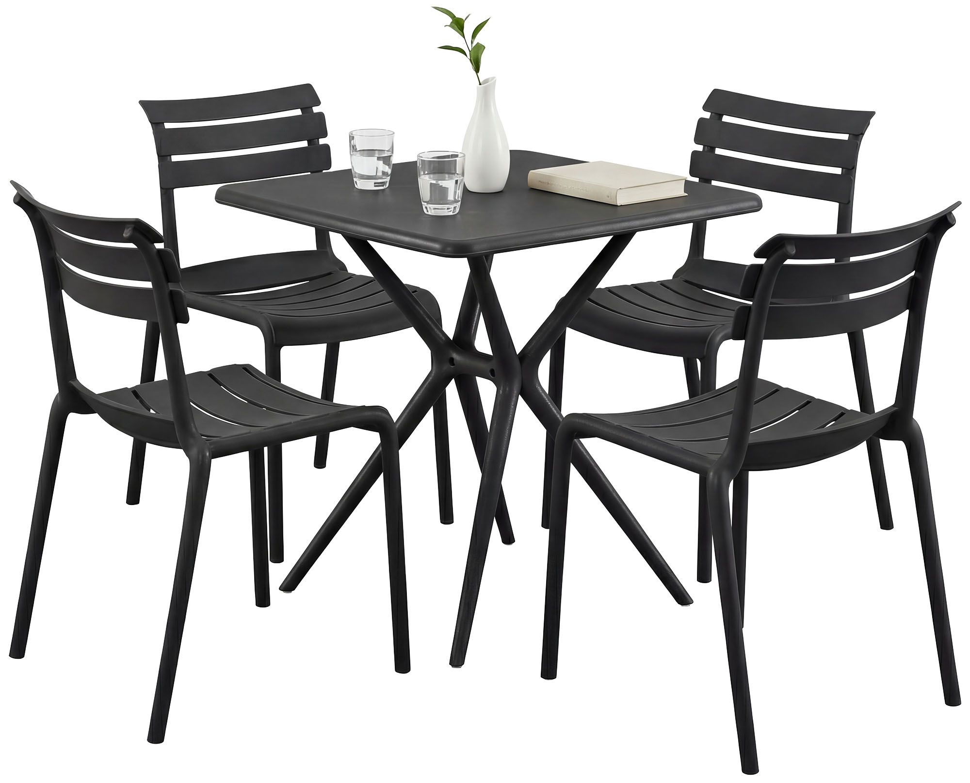 Conjunto de Muebles de Jardín Vela con 4 Sillas