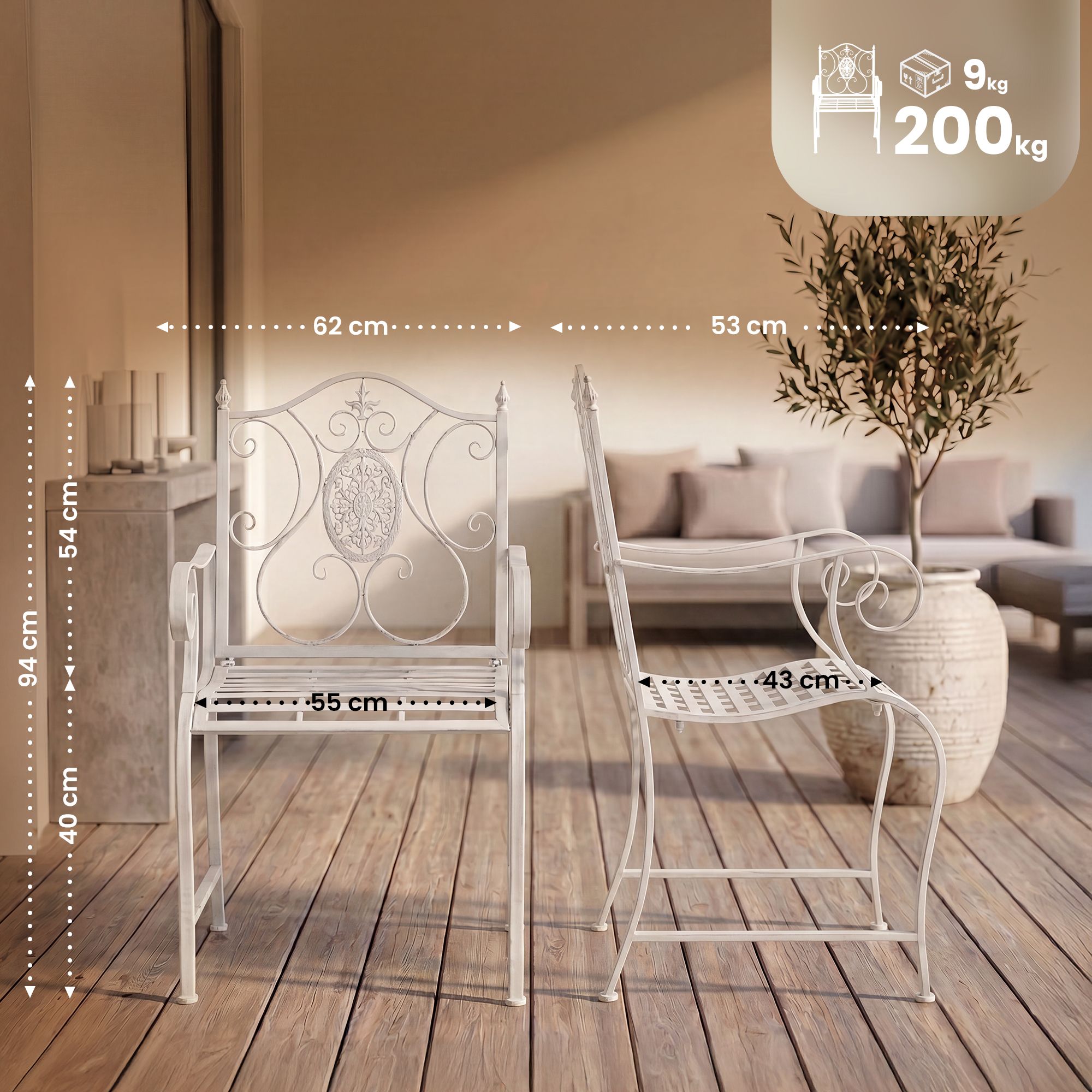 Set de 2 sillas de jardín Punjab