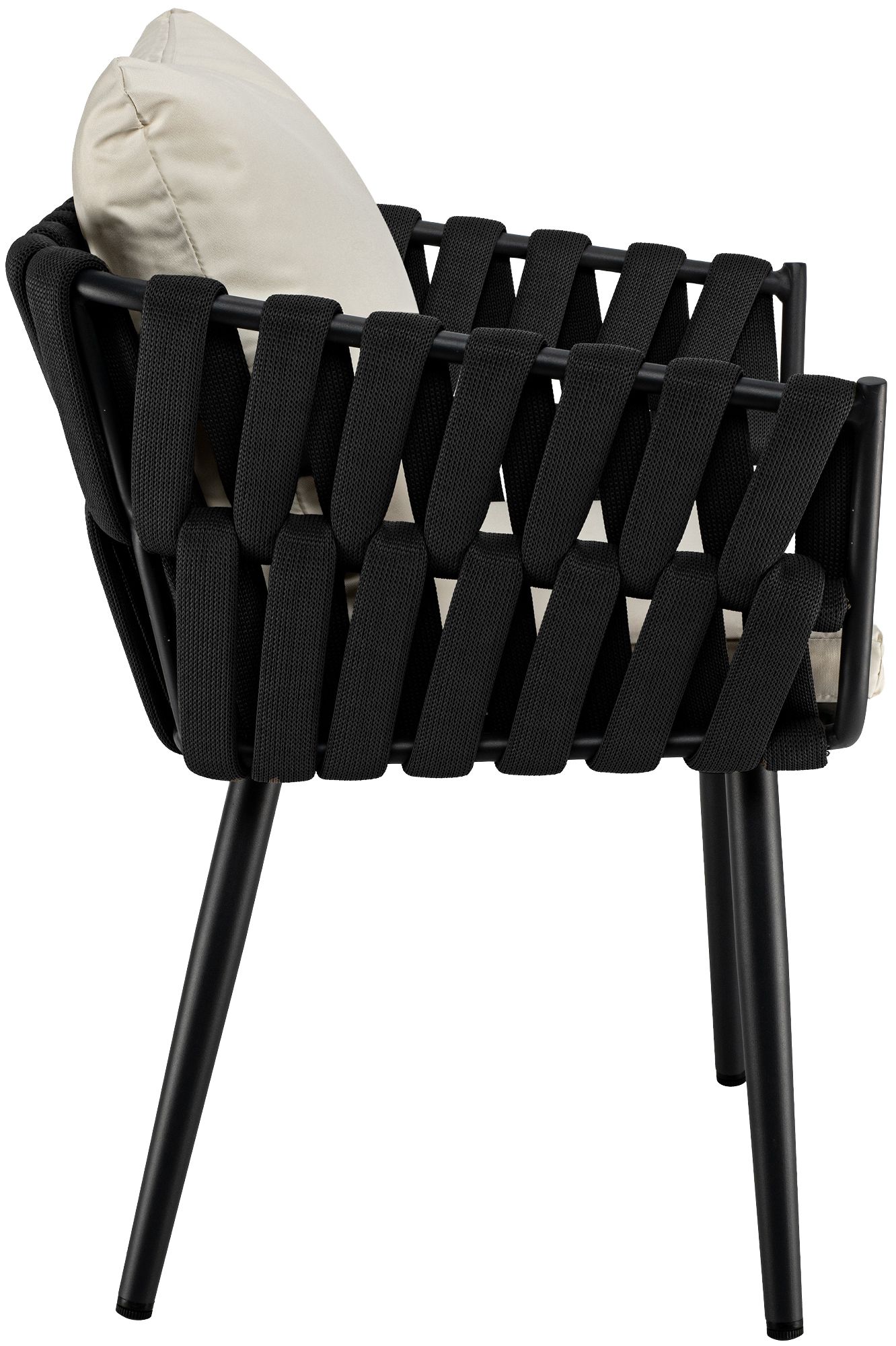 Silla de jardín Lombardia antracita con cojín de asiento