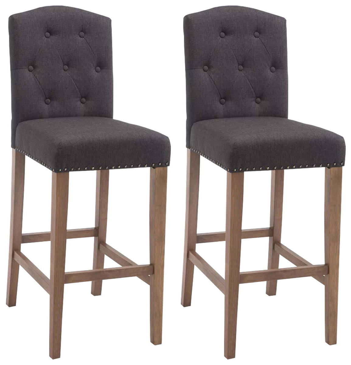 Set 2x Taburetes de Bar Louise en Tela