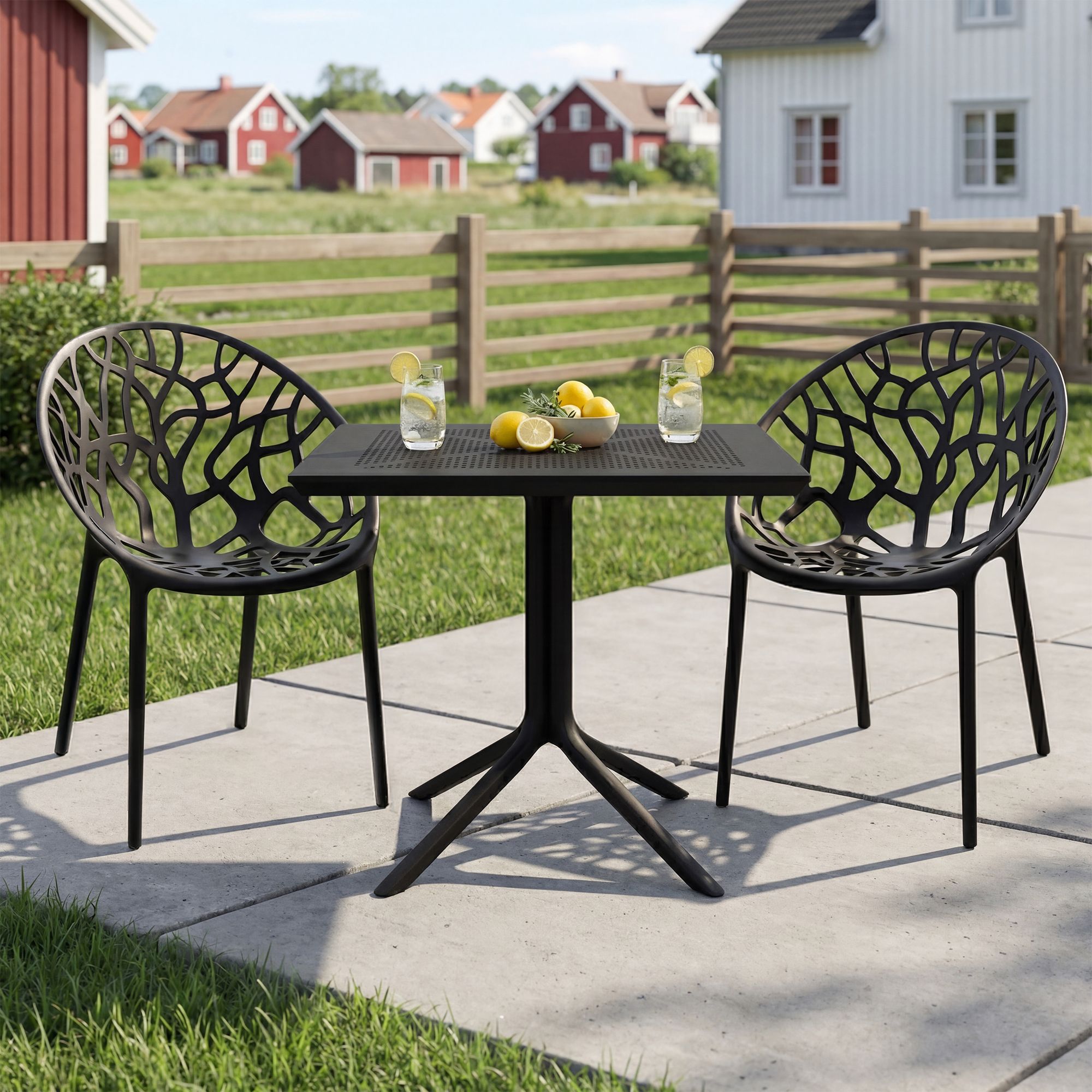 Conjunto de muebles de jardín Avara con 2 sillas