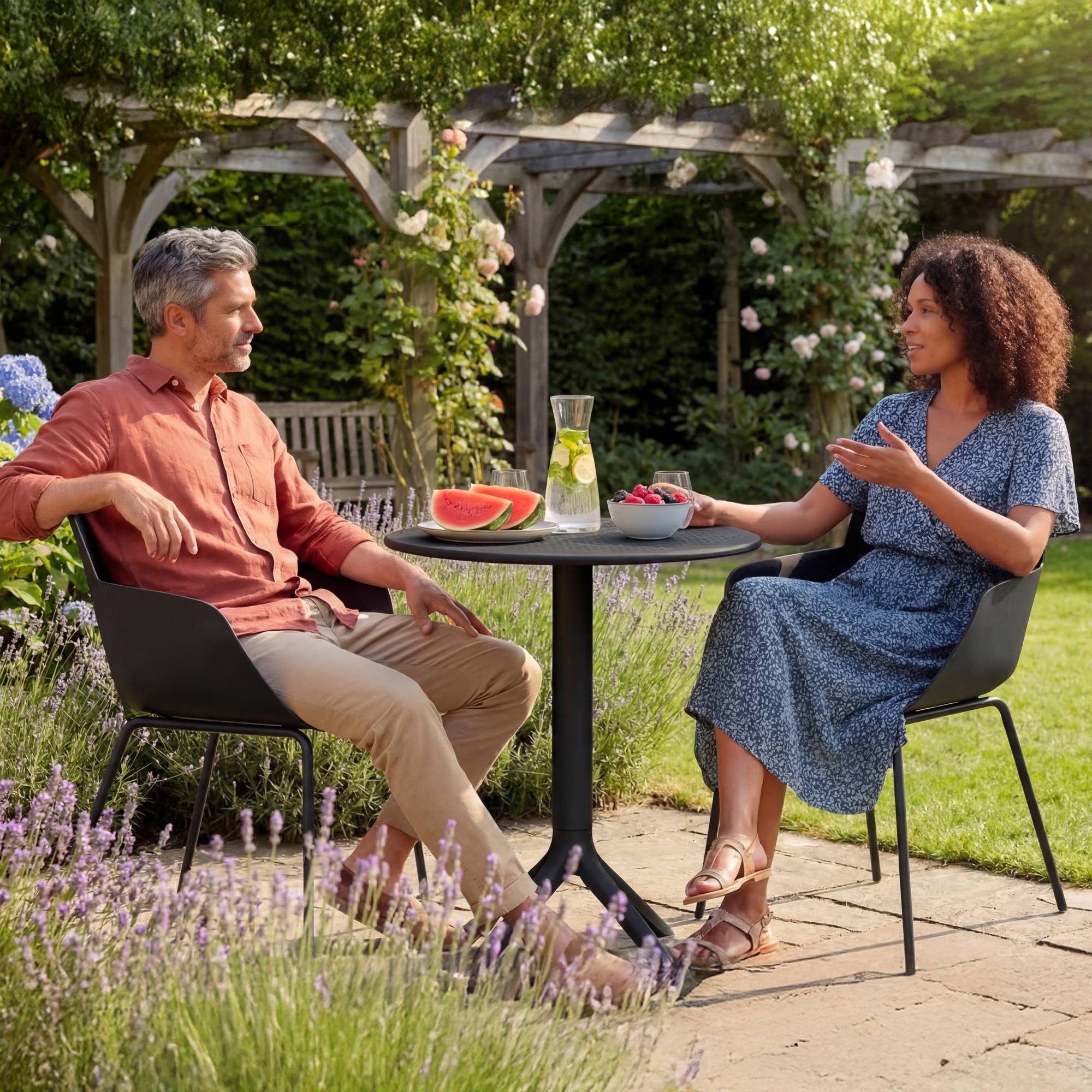 Set de Muebles de Jardín Siora con 2 Sillas para Balcón y Terraza