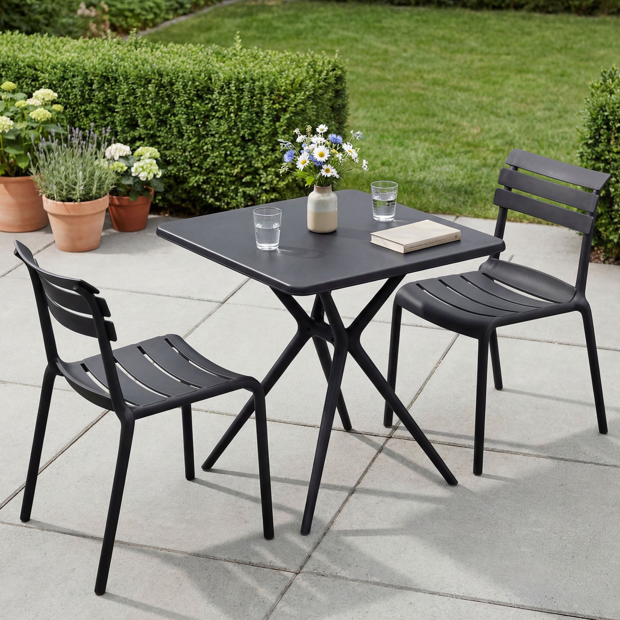 Conjunto de muebles de jardín Vela con 2 sillas
