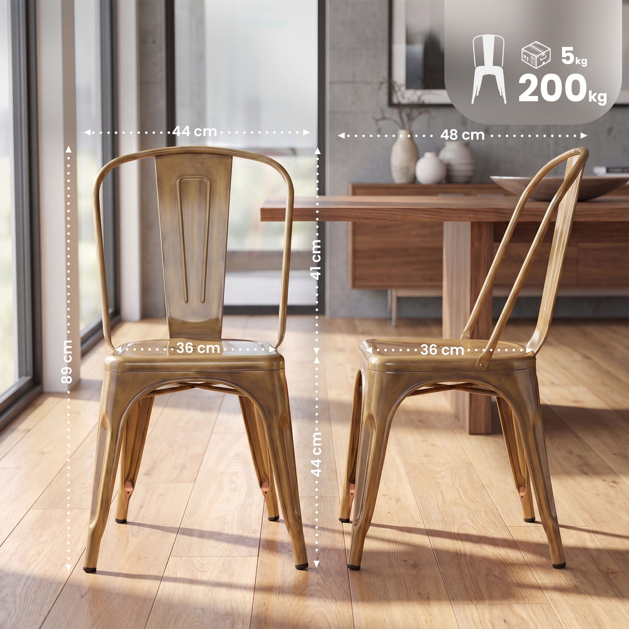 Silla Apilable Benedikt de Metal