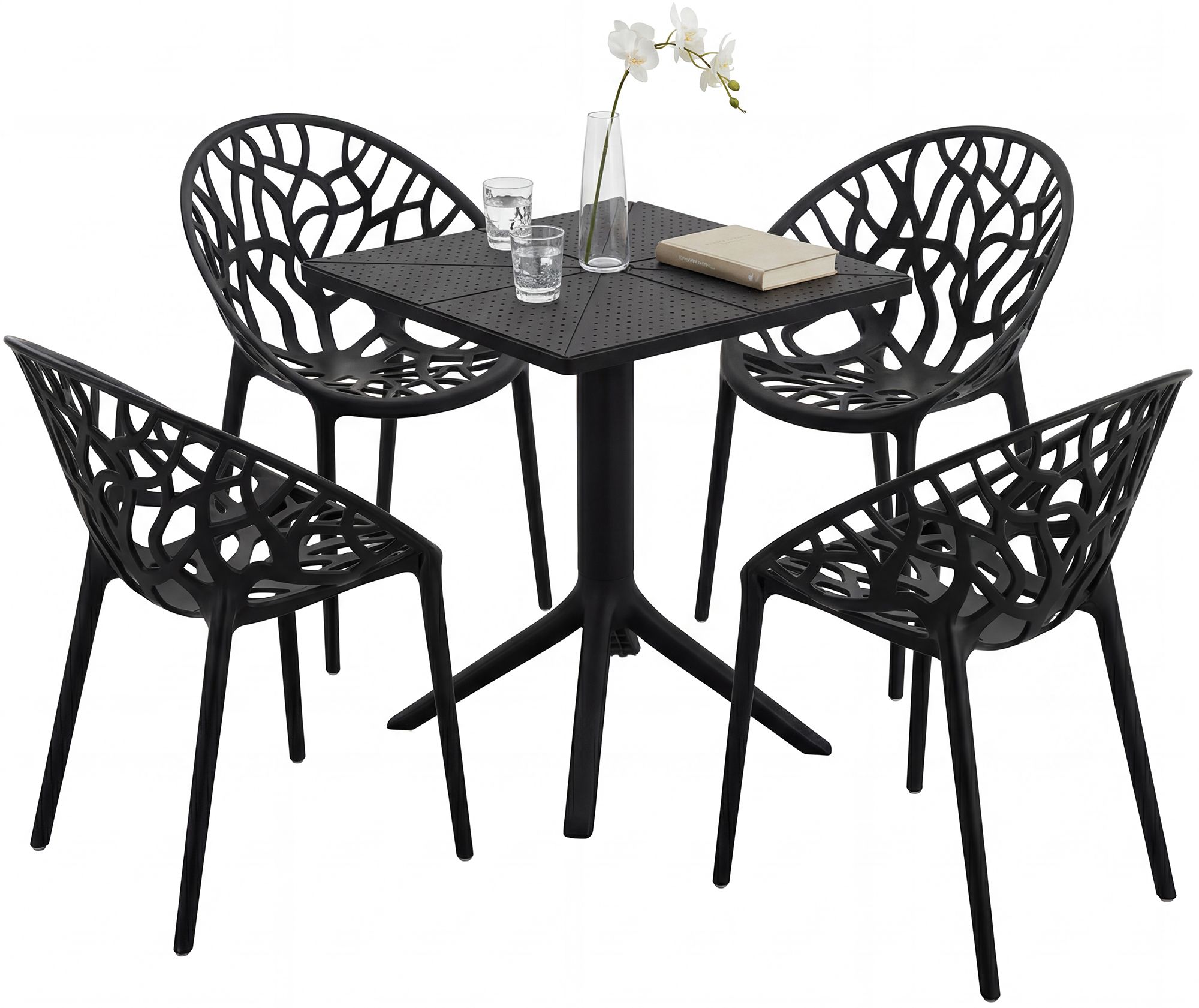 Conjunto de muebles de jardin Neriva con 4 sillas