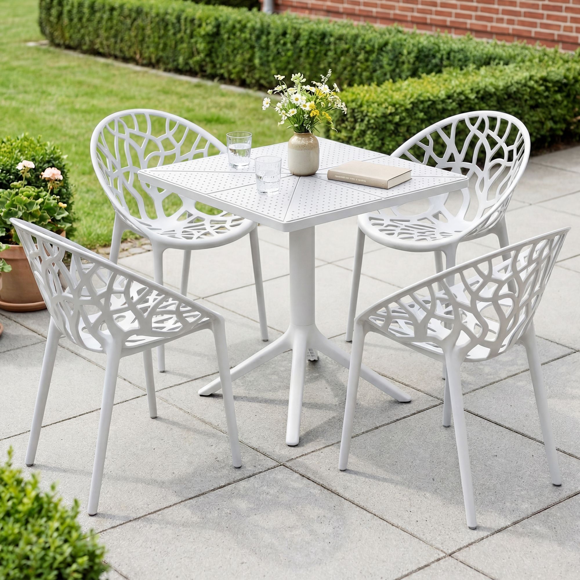 Conjunto de muebles de jardin Neriva con 4 sillas