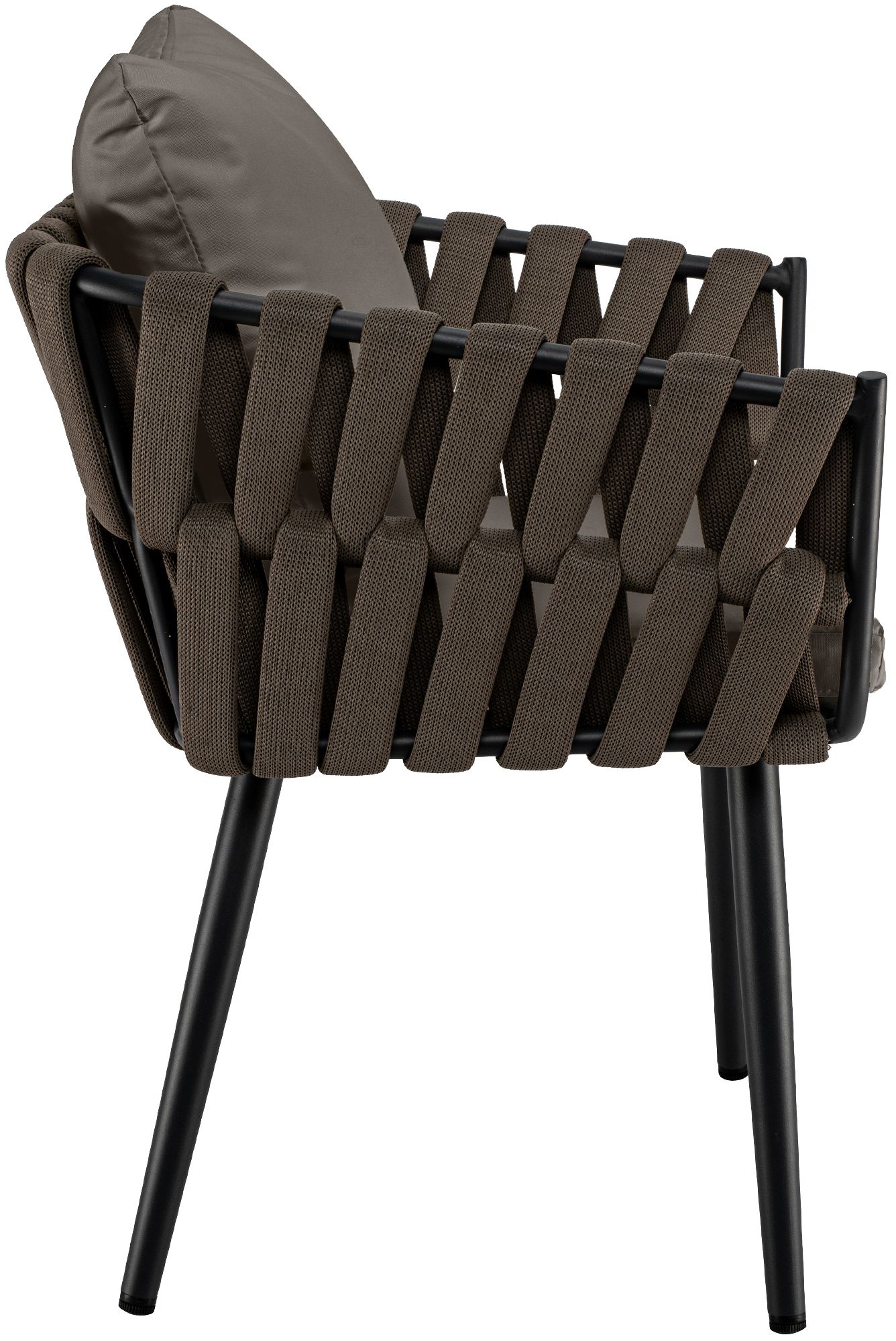 Silla de jardín Lombardia color topo con cojín